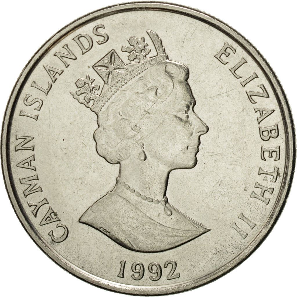 Cayman Islands | 25 Cents Coin | Schooner "Kirk B" | Elizabeth II | Km:90A | 1992 - 1996