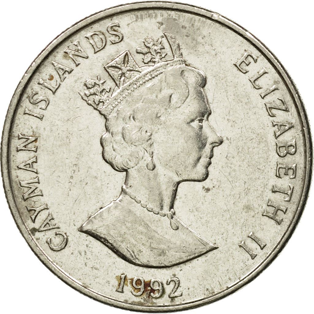 Cayman Islands | 25 Cents Coin | Schooner "Kirk B" | Elizabeth II | Km:90A | 1992 - 1996