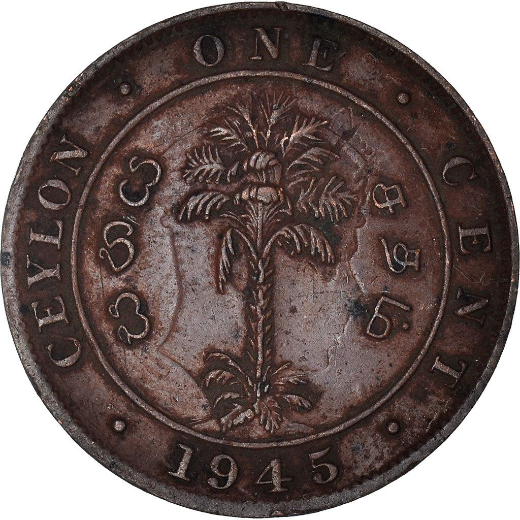 Ceylon | 1 Cent Coin | King George VI | Palm Tree | KM111a | 1942 - 1945