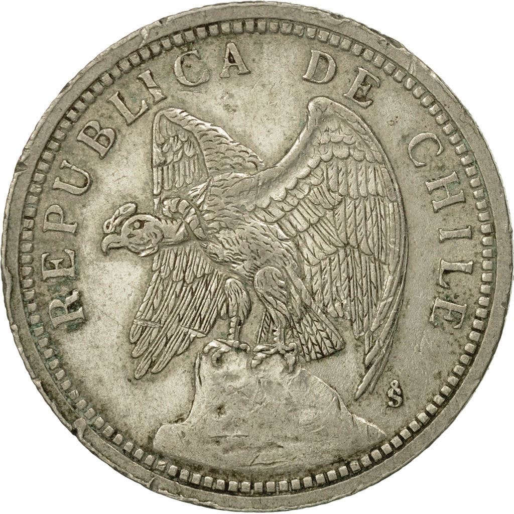 Chile | 1 Peso Coin | Andean Condor on Rock | KM176 | 1933 - 1940