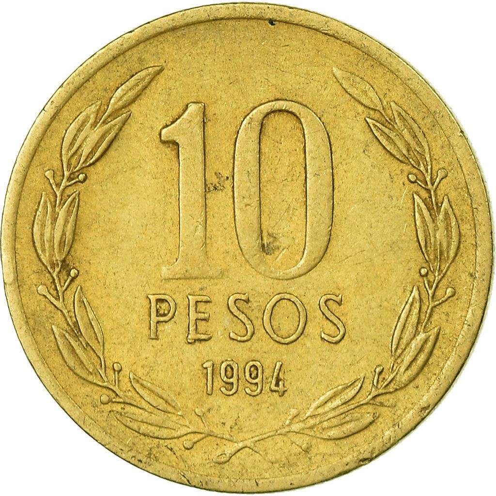 Chile | 10 Pesos Coin | Bernardo O'Higgins | Km:228 | 1990 - 2023