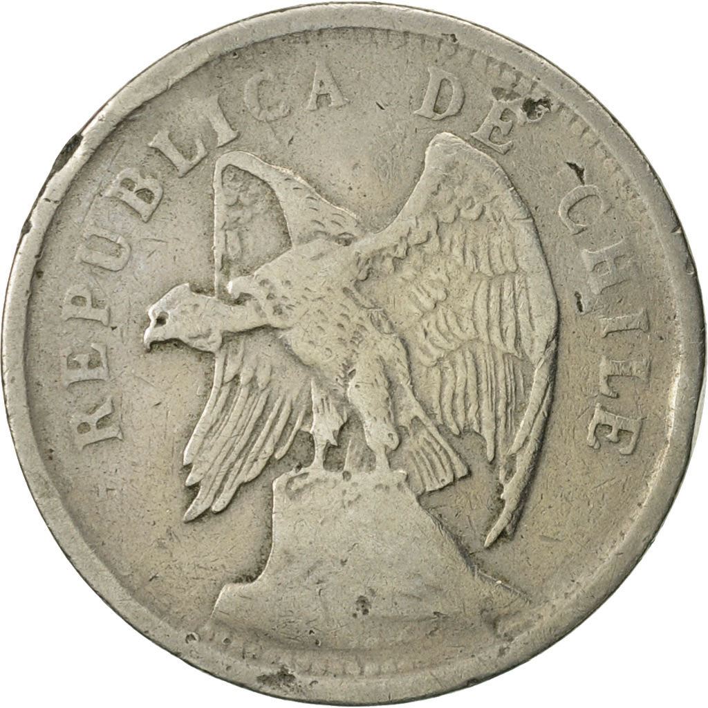 Chile | 20 Centavos Coin | Andean Condor on rock | KM167 | 1919 - 1941