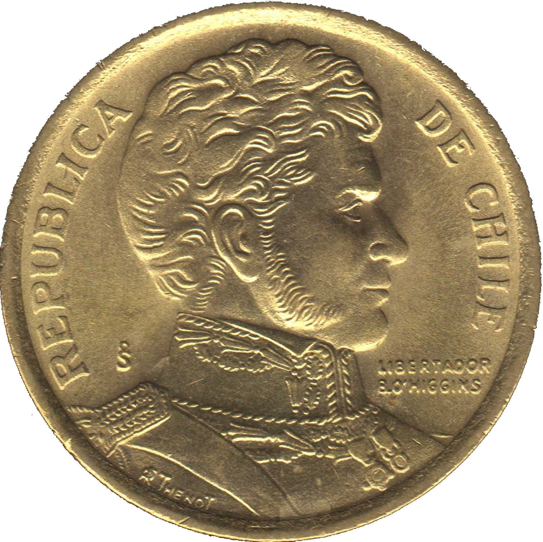 Chile | 5 Pesos Coin | Bernardo O'Higgins | KM229 | 1990 - 1992