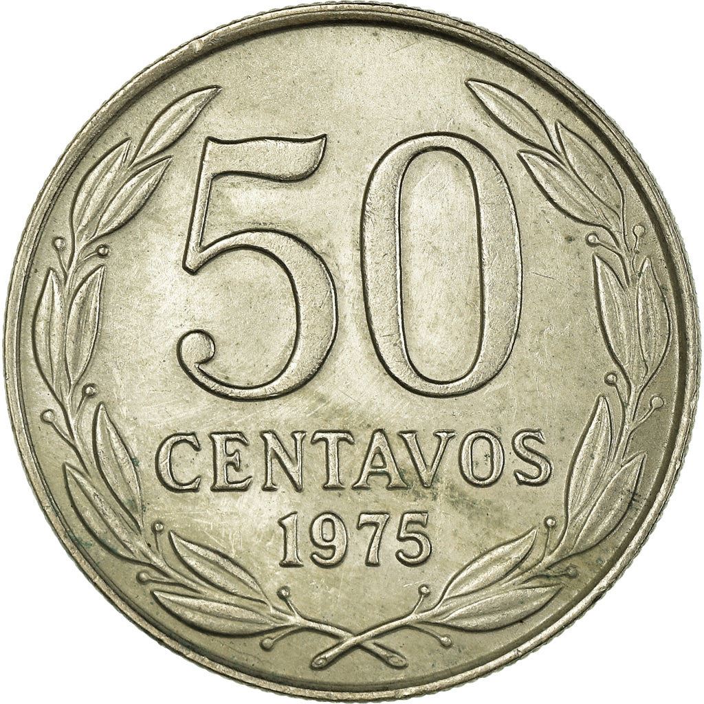 Chile | 50 Centavos Coin | Andean Condor on Rock | KM206 | 1975 - 1977