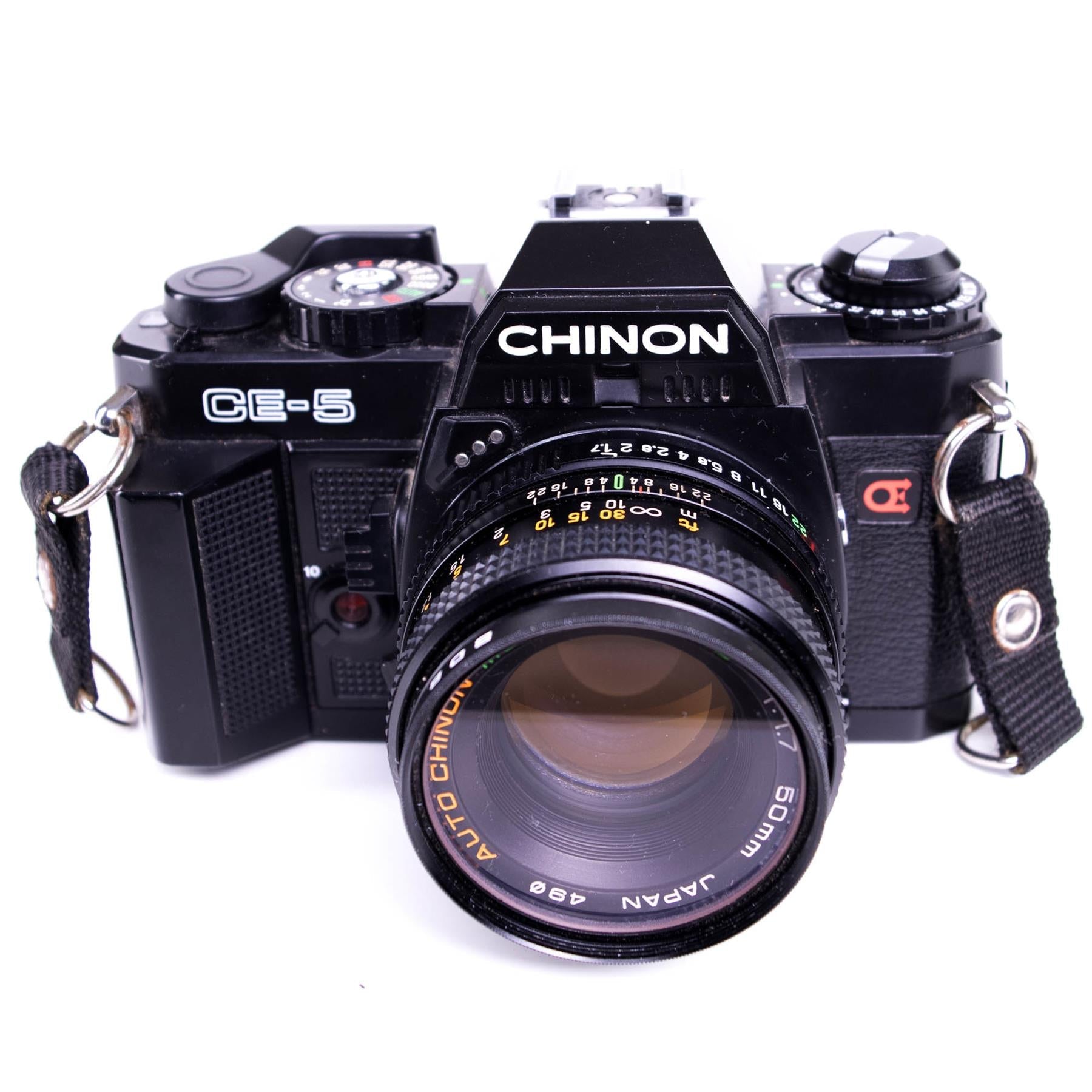 Chinon CE-5 Camera | Auto Chinon 50mm f1.7 lens | K mount | Black | Japan | 1982