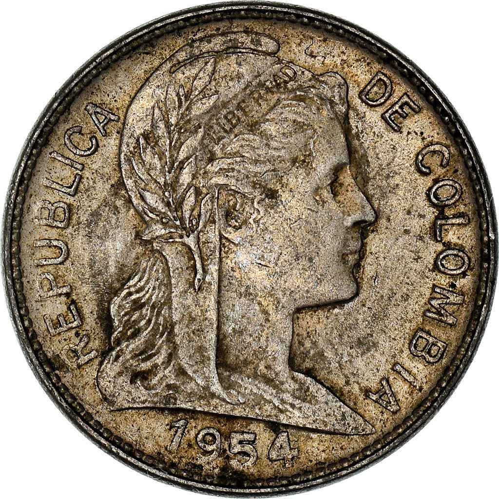 Colombia 1 Centavo Coin | Liberty | Phrygian cap | 1952 - 1958