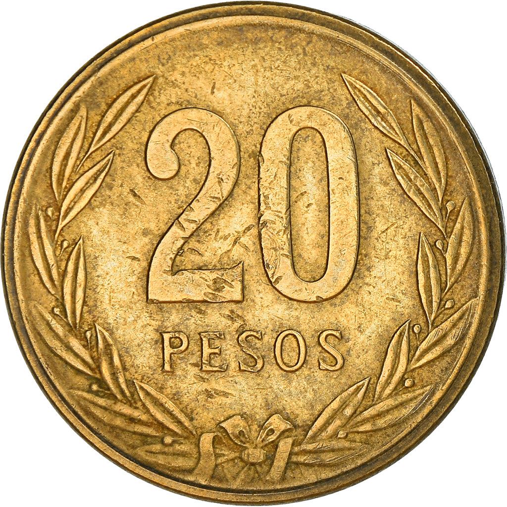 Colombia | 20 Pesos Coin | Poporo Quimbaya | 1982 - 1989