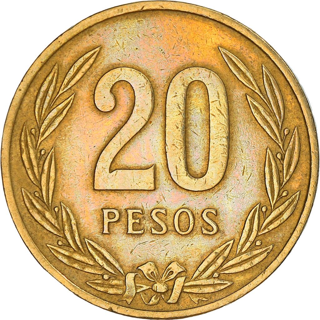 Colombia | 20 Pesos Coin | Poporo Quimbaya | 1982 - 1989