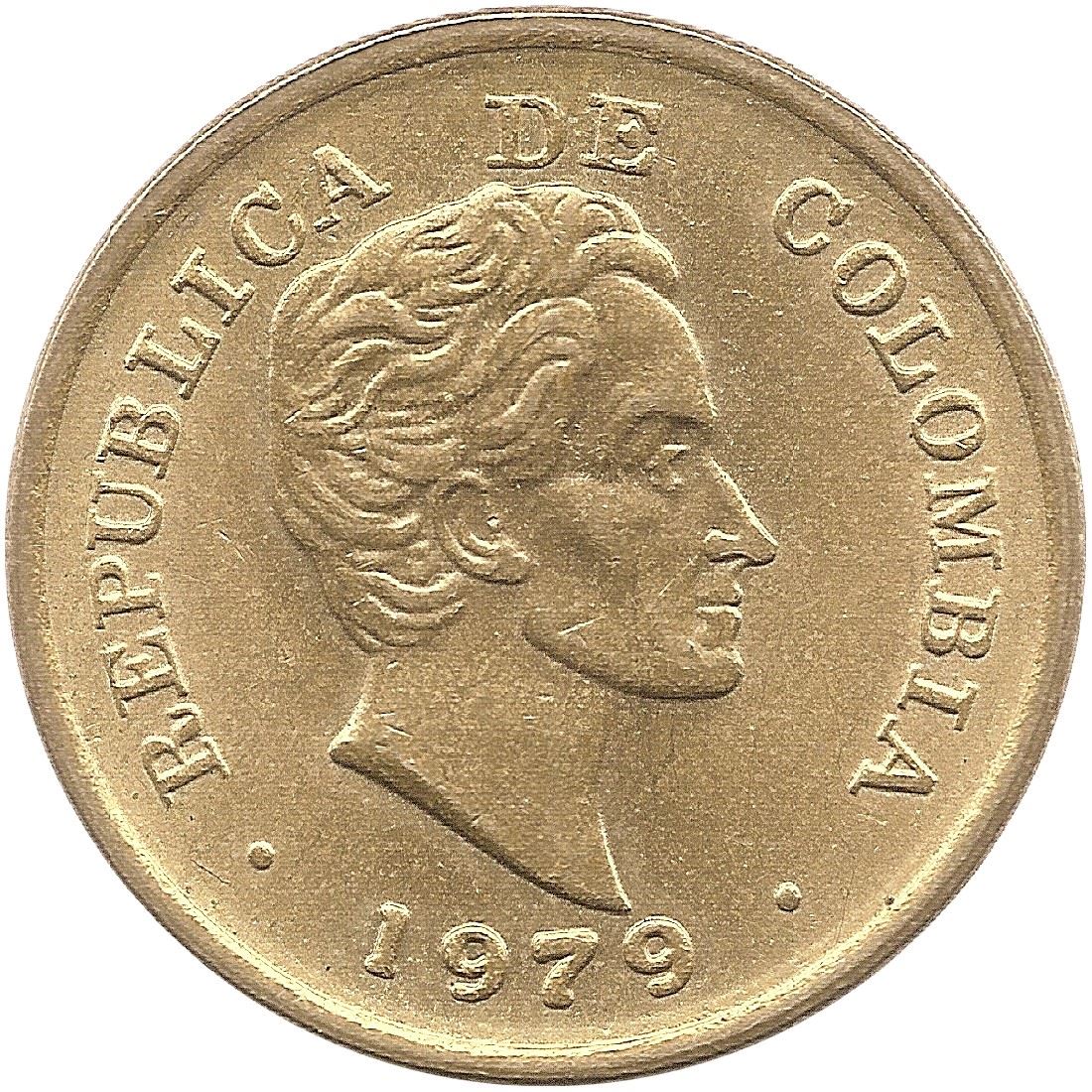 Colombia | 25 Centavos Coin |Simon Bolivar | Military Leader | Politician | Km:267 | 1979