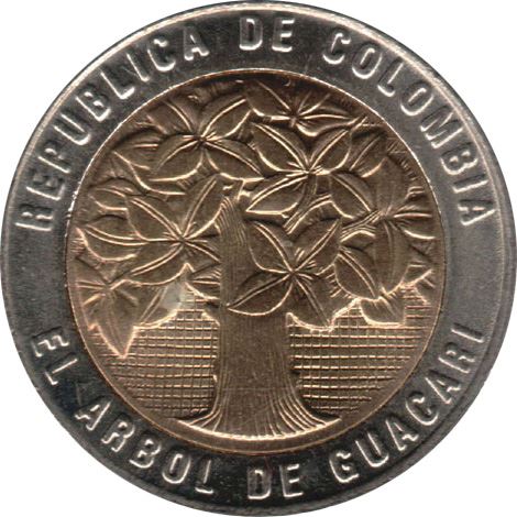 Colombia 500 Pesos | Guacarí holy tree Coin | 1993 - 2012