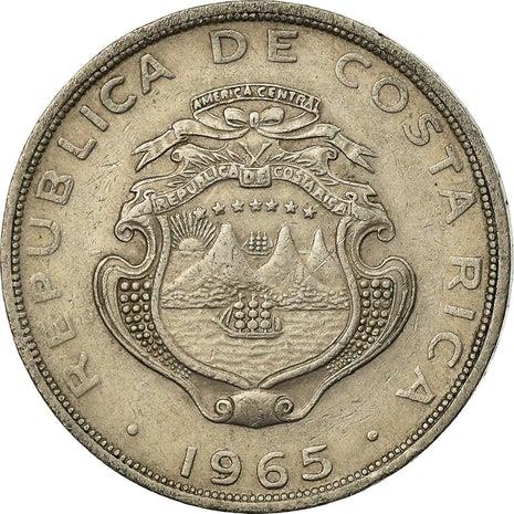 Costa Rica 1 Colon Coin | Stars | Volcno | Ship | Sun | KM186.2 | 1965 - 1978