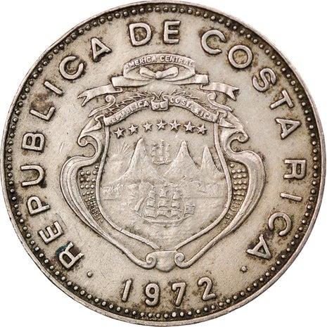 Costa Rica 1 Colon Coin | Stars | Volcno | Ship | Sun | KM186.3 | 1972 - 1975