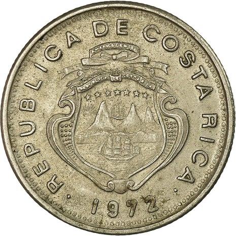 Costa Rica 10 Centimos Coin | Stars | Volcno | Ship | Sun | KM185.3 | 1972 - 1975