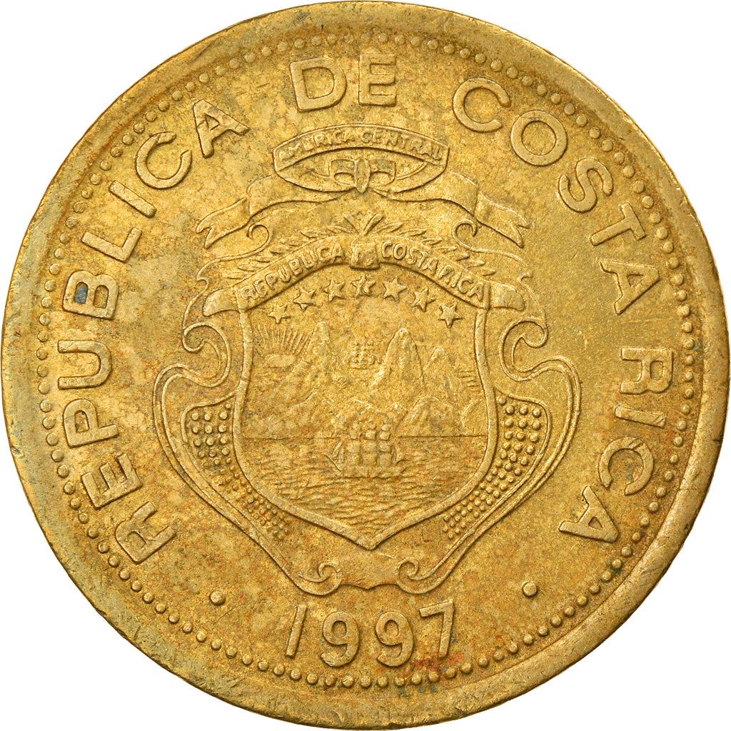 Costa Rica 10 Colones Coin | Stars | Volcno | Ship | Sun | KM228a | 1997