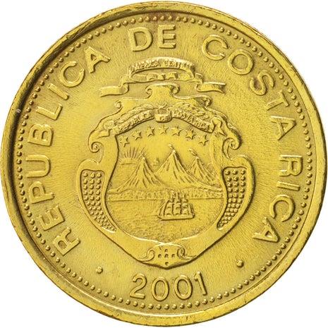 Costa Rica 5 Colones Coin | Stars | Volcno | Ship | Sun | KM227a.2 | 2001