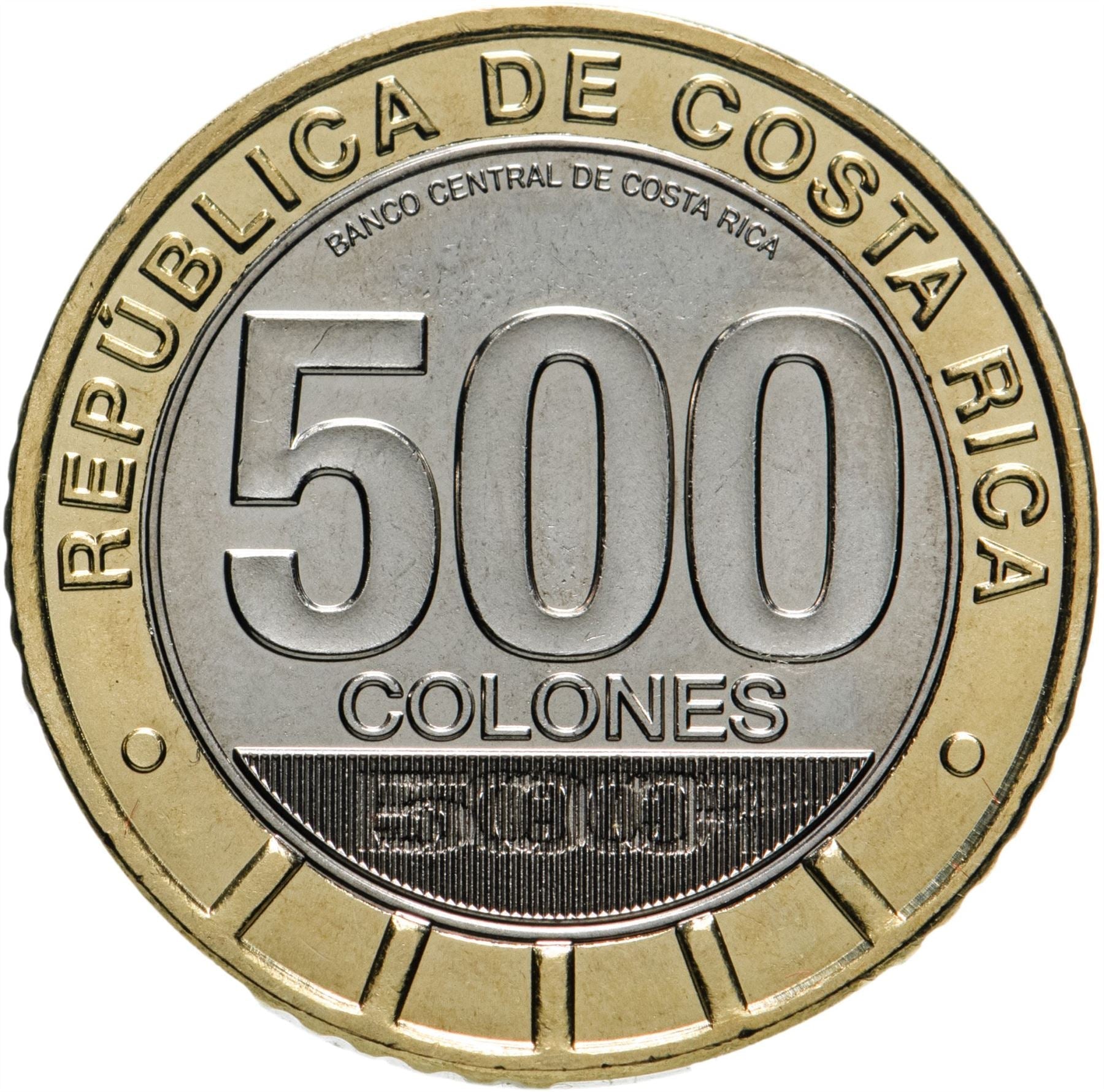 Costa Rica 500 Colones Coin | Torch | Map | Globe | 2021