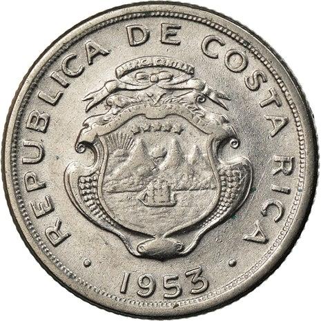 Costa Rica Coin | 10 Céntimos | Stars | Volcno | Ship | Sun | KM185.1a | 1953 - 1967