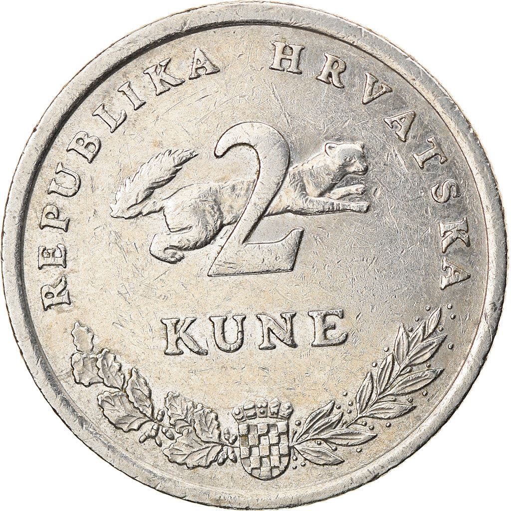 Croatia Coin Croatian 2 Kune | Marten | Tuna Fish | KM10 | 1993 - 2021