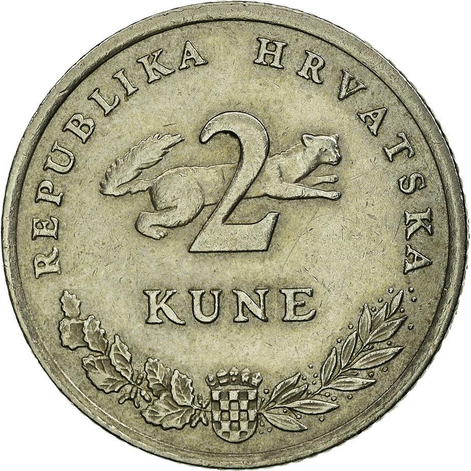 Croatia Coin Croatian 2 Kune | Marten | Tuna Fish | KM10 | 1993 - 2021