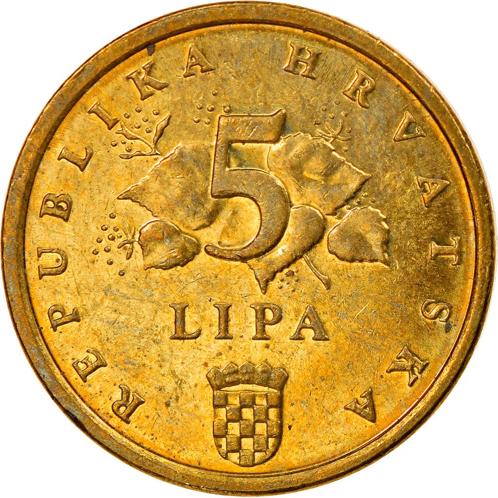 Croatia Coin Croatian 5 Lipa | Linden Branch | Red Oak | KM15 | 1994 - 2020