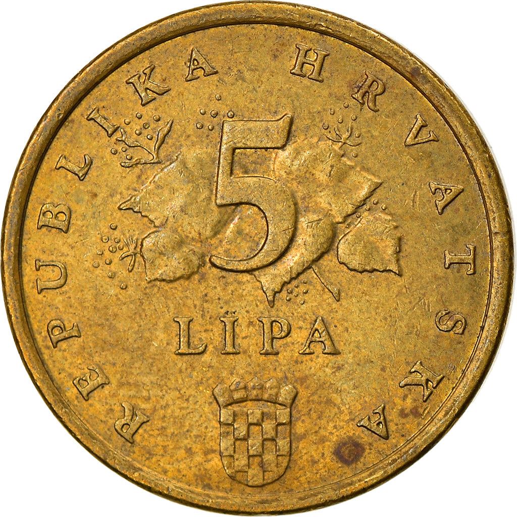 Croatia Coin Croatian 5 Lipa | Red Oak Branch | KM5 | 1993 - 2021