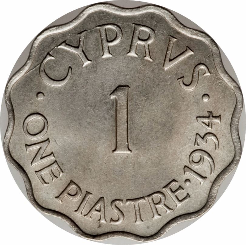 Cyprus | 1 Piastre Coin | King George V | 1934