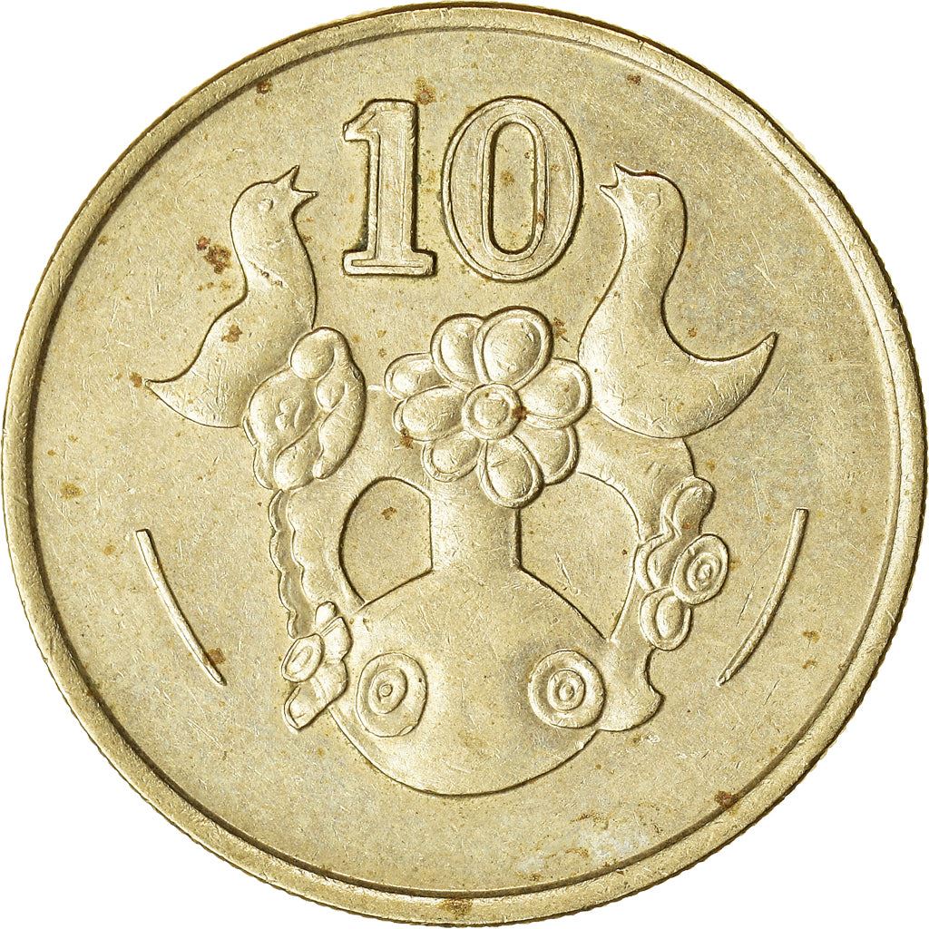 Cyprus 10 Cents Coin | Phini Village Vase | KM56.3 | 1991 - 2004