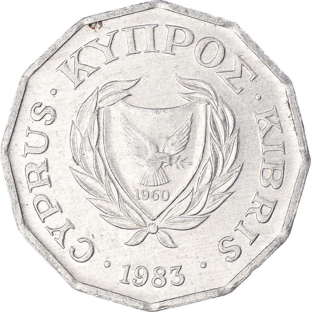 Cyprus 1/2 Cent Coin | Cyclamen Flower | KM52 | 1983