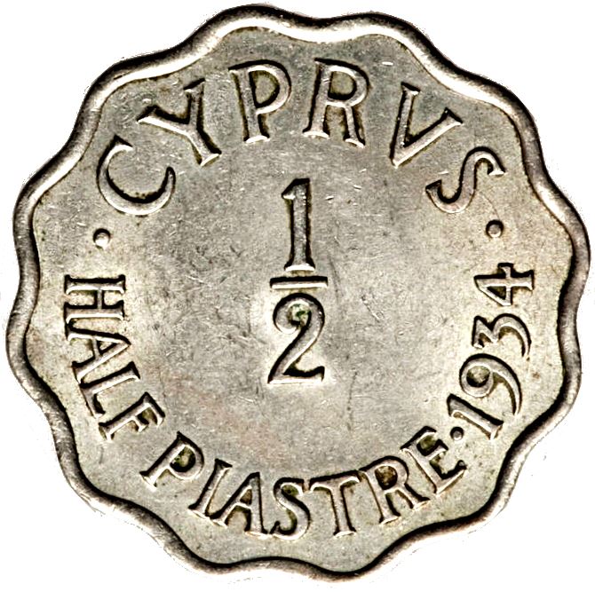 Cyprus | 1/2 Piastre Coin | King George V | KM20 | 1934