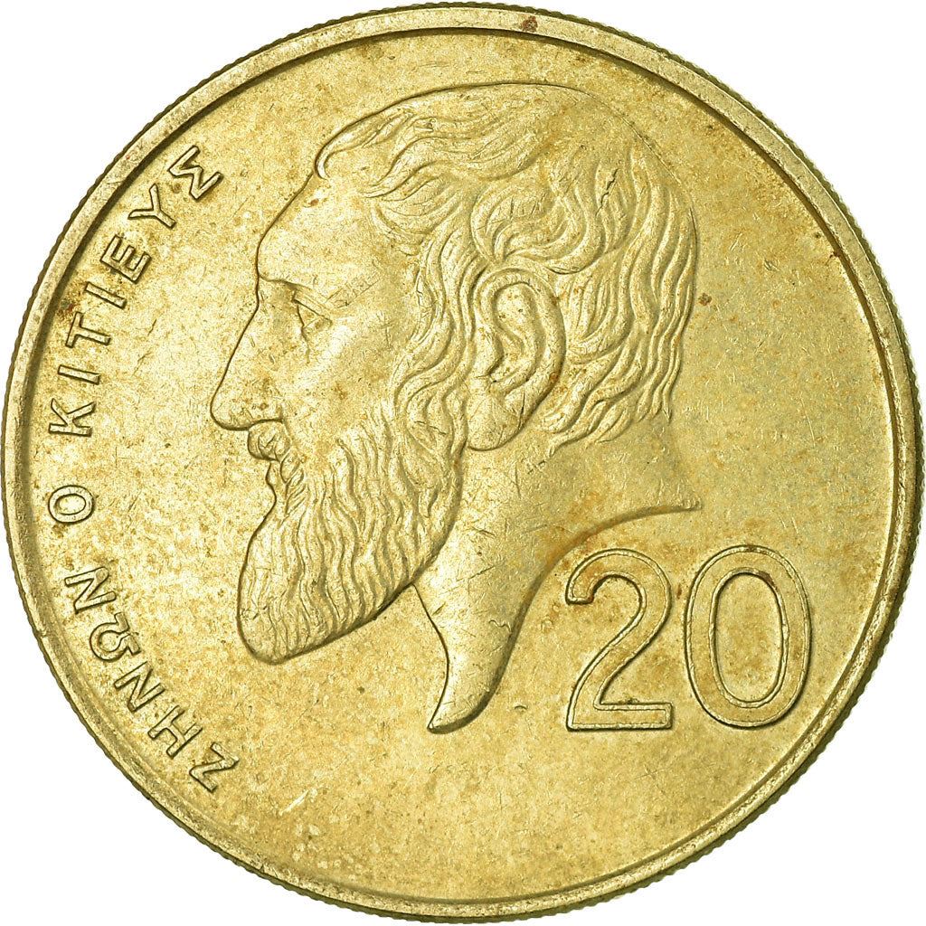 Cyprus | 20 Cents Coin | Zeno of Citium | KM62.2 | 1991 - 2004