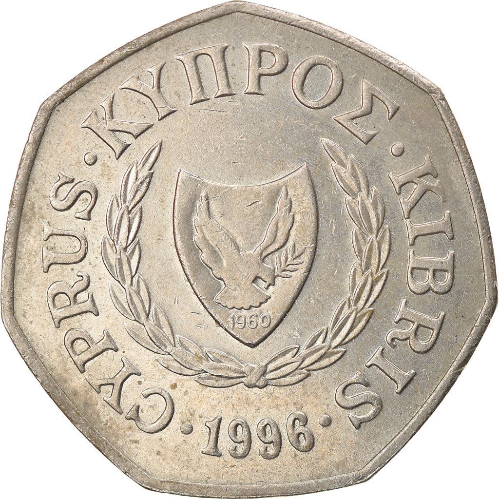 Cyprus 50 Cents Coin | Abduction of Europe | Zeus | Bull | KM66 | 1991 - 2004