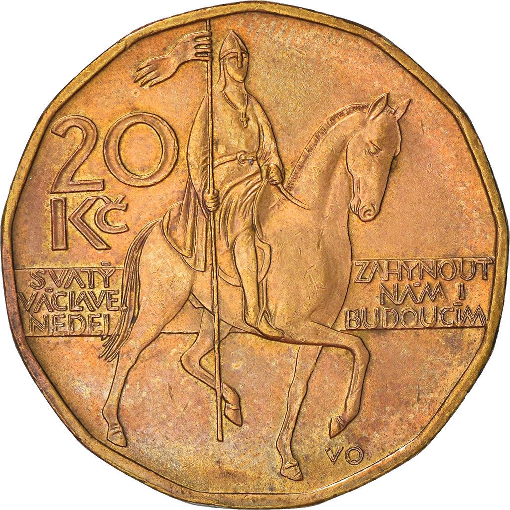 Czech Republic | 20 Korun Coin | Lion | Saint Wenceslas Monument | Wenceslas Square | KM5 | 1993 - 2021