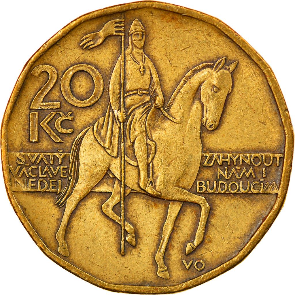 Czech Republic | 20 Korun Coin | Lion | Saint Wenceslas Monument | Wenceslas Square | KM5 | 1993 - 2021