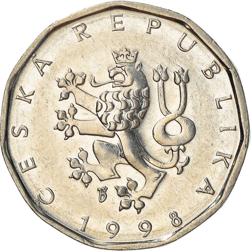 Czech Republic Coin Czech 2 Koruny | Lion | Great Moravian Button Jewel | KM9 | 1993 - 2021