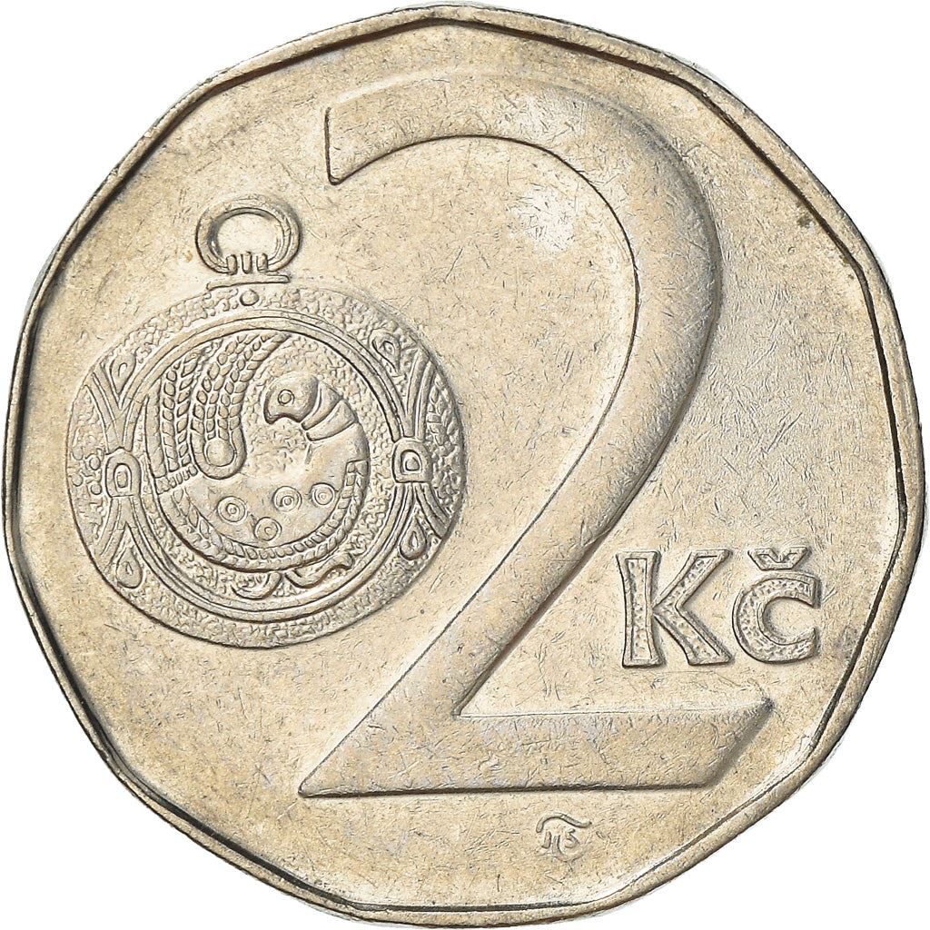 Czech Republic Coin Czech 2 Koruny | Lion | Great Moravian Button Jewel | KM9 | 1993 - 2021