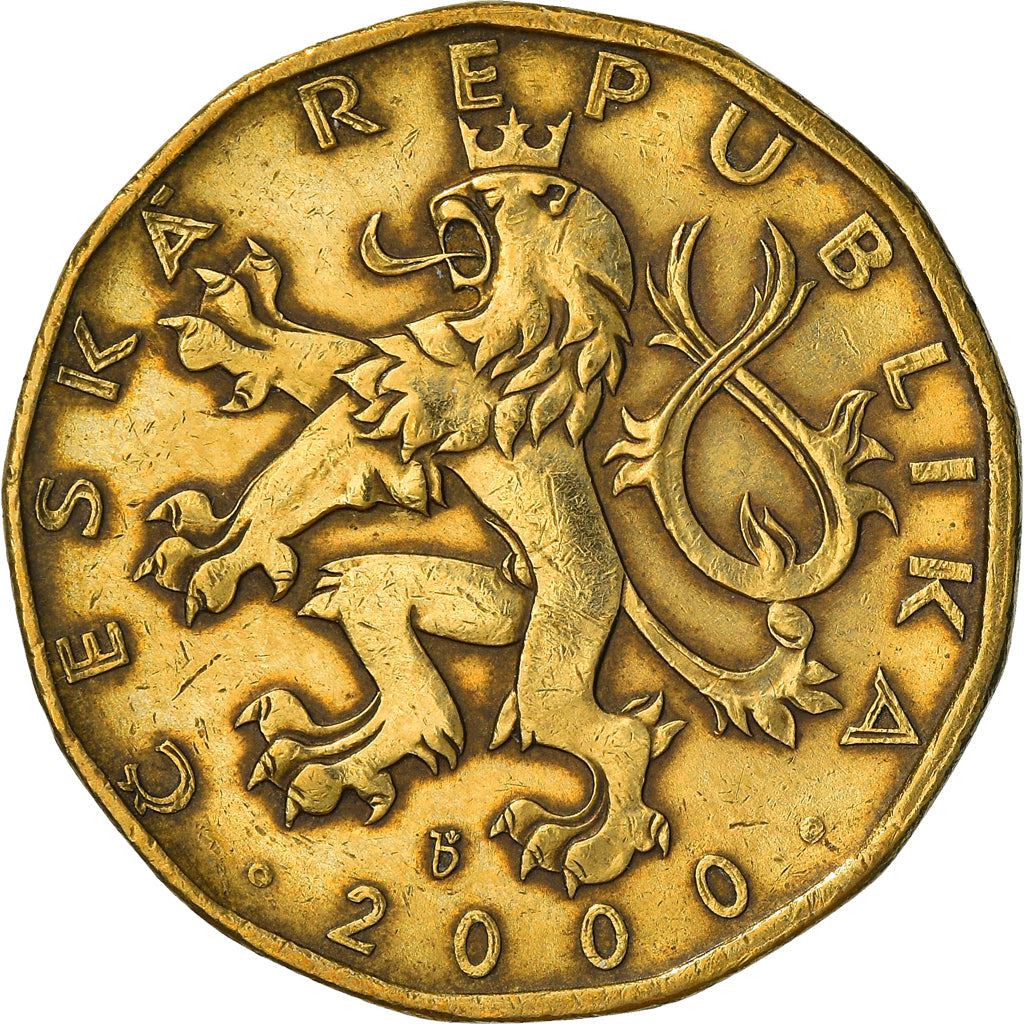 Czech Republic Coin Czech 20 Korun | Lion | Astrolabe | KM43 | 2000