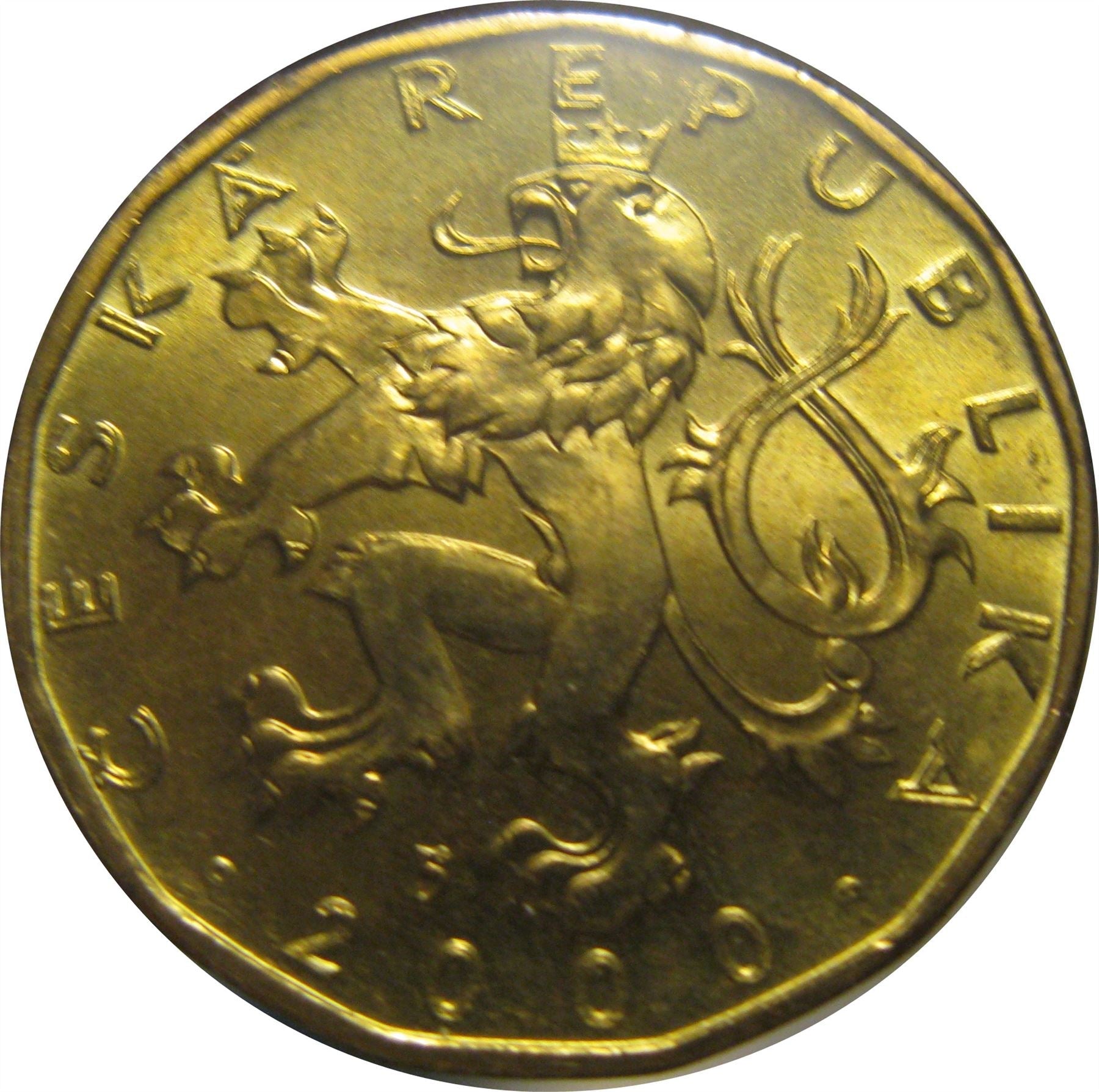 Czech Republic Coin Czech 20 Korun | Lion | Astrolabe | KM43 | 2000