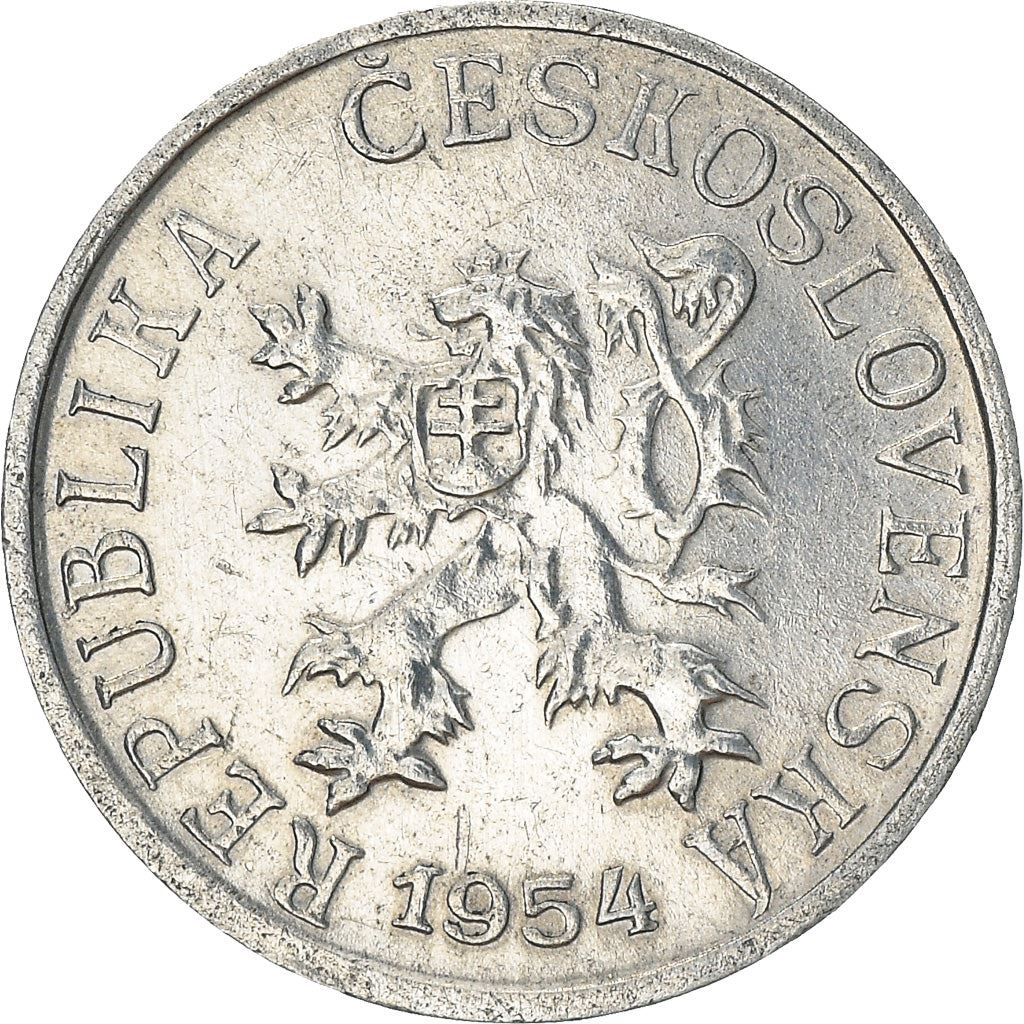 Czechoslovakia 1 Haler Coin | Lion | Linden Wreath | Star | KM35 | 1953 - 1960