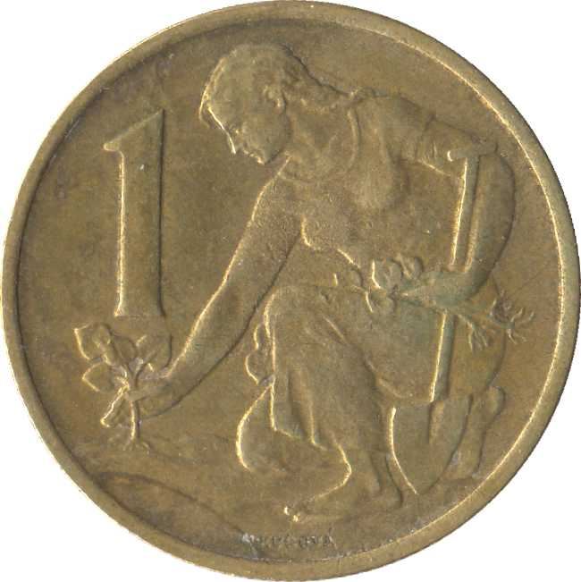 Czechoslovakia | 1 Koruna Coin | Lion | KM46 | 1957 - 1960