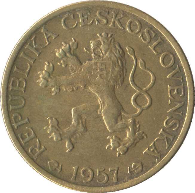 Czechoslovakia | 1 Koruna Coin | Lion | KM46 | 1957 - 1960