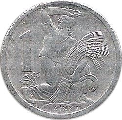 Czechoslovakia | 1 Koruna Coin | Sickle | Lion | KM22 | 1947 - 1953