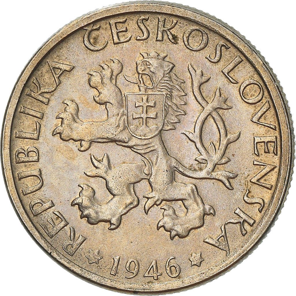 Czechoslovakia 1 Koruna | Sickle | Lion | KM19 | 1946 - 1947