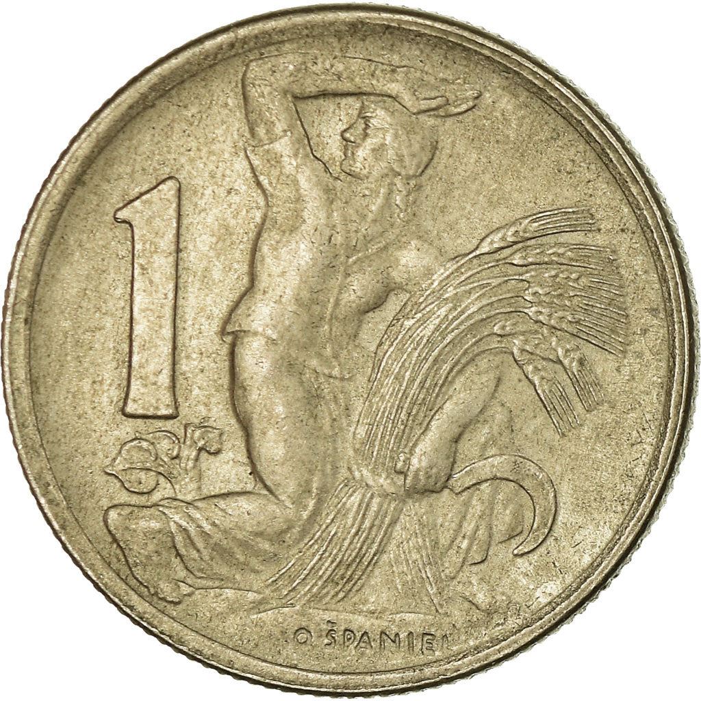 Czechoslovakia 1 Koruna | Sickle | Lion | KM19 | 1946 - 1947