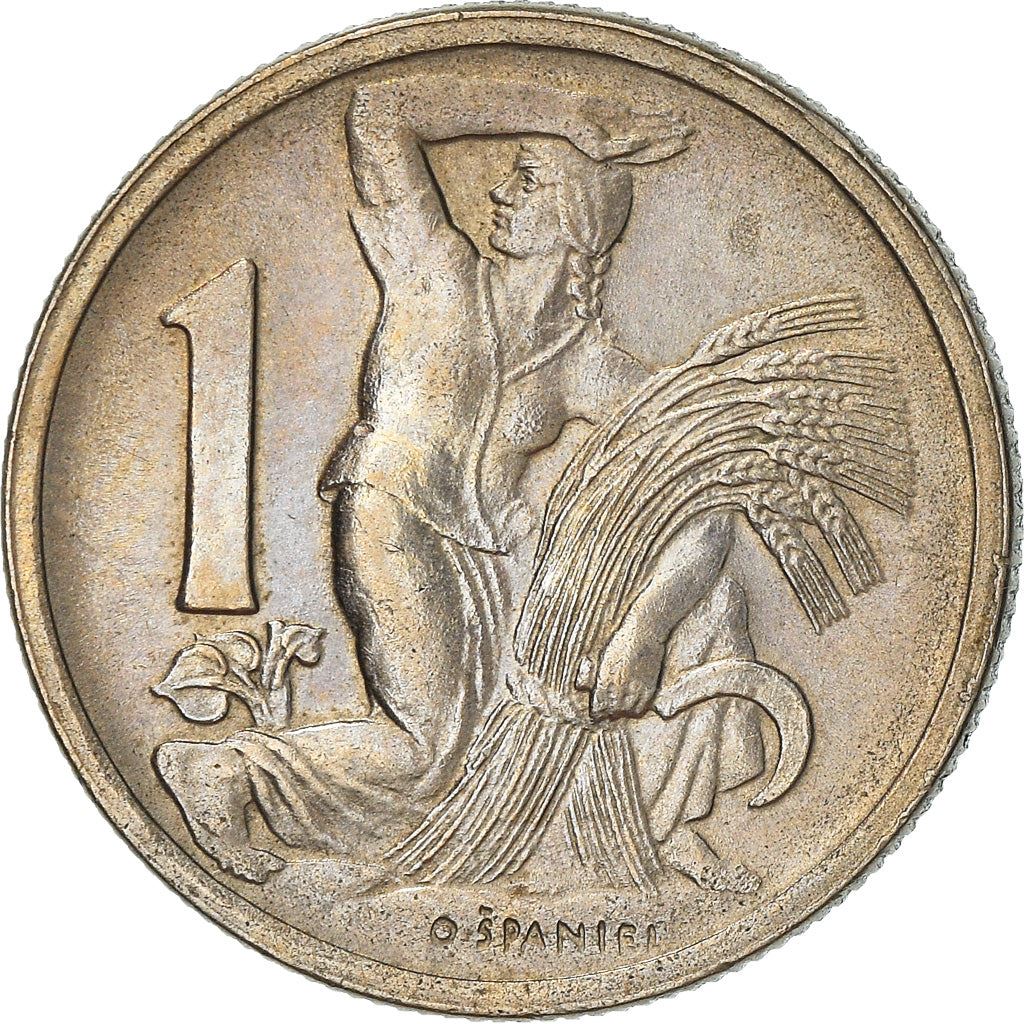 Czechoslovakia 1 Koruna | Sickle | Lion | KM19 | 1946 - 1947