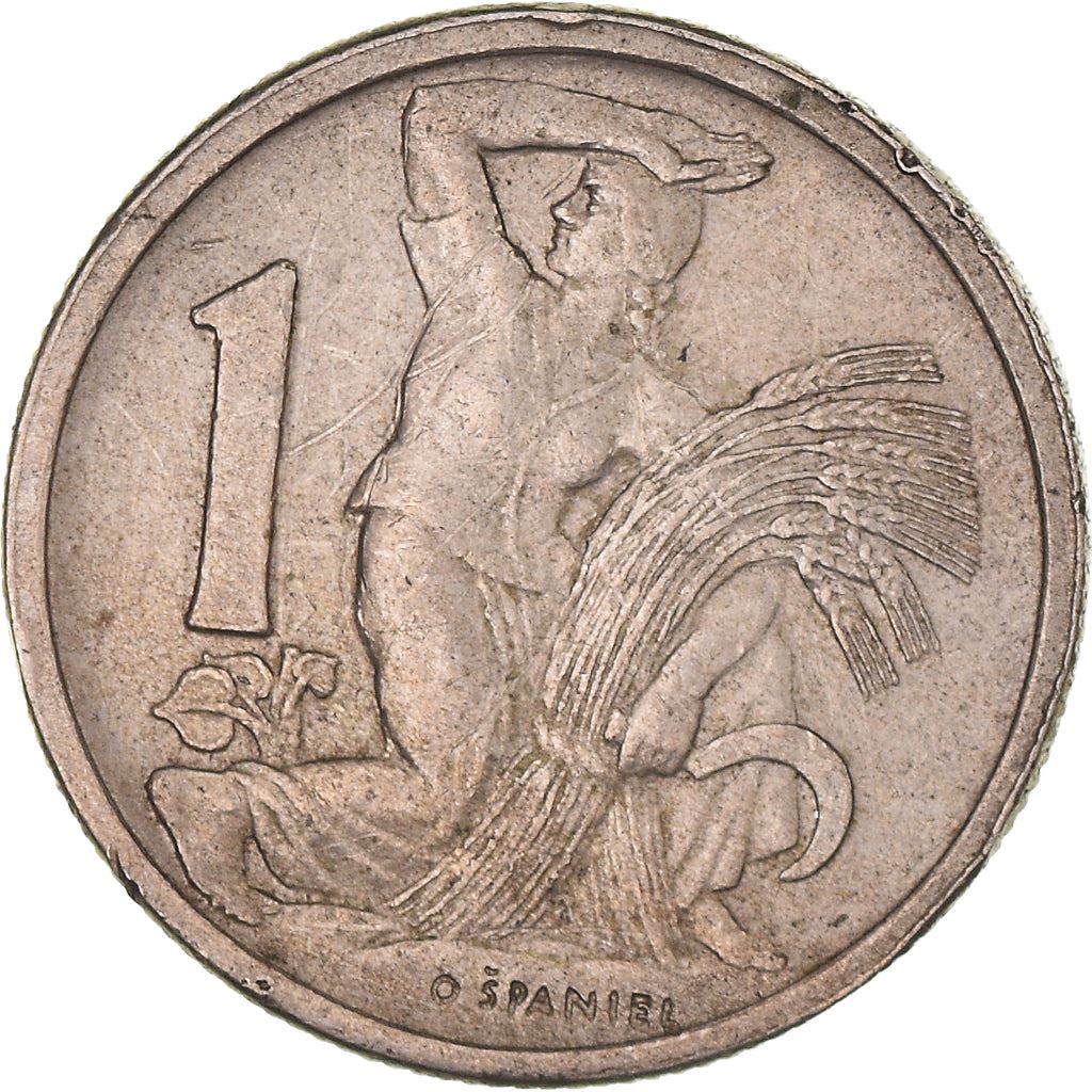 Czechoslovakia 1 Koruna | Sickle | Lion | KM19 | 1946 - 1947