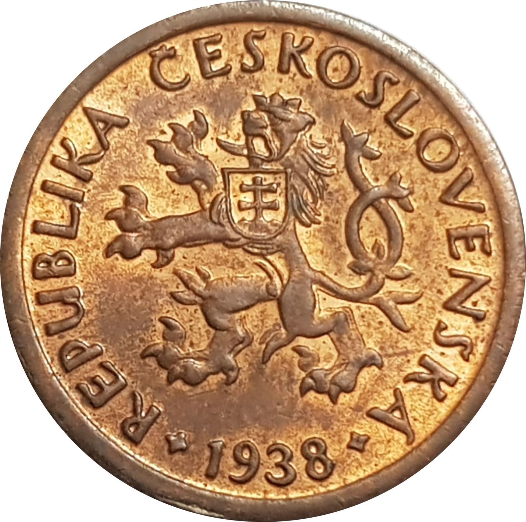 Czechoslovakia | 10 Haleru Coin | Charles Bridge | Prague | KM3 | 1922 - 1938