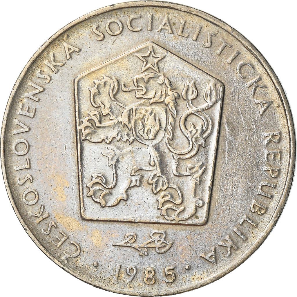 Czechoslovakia 2 Koruny Coin | Hammer | Sickle | Star | Linden Leaf | KM75 | 1972 - 1990