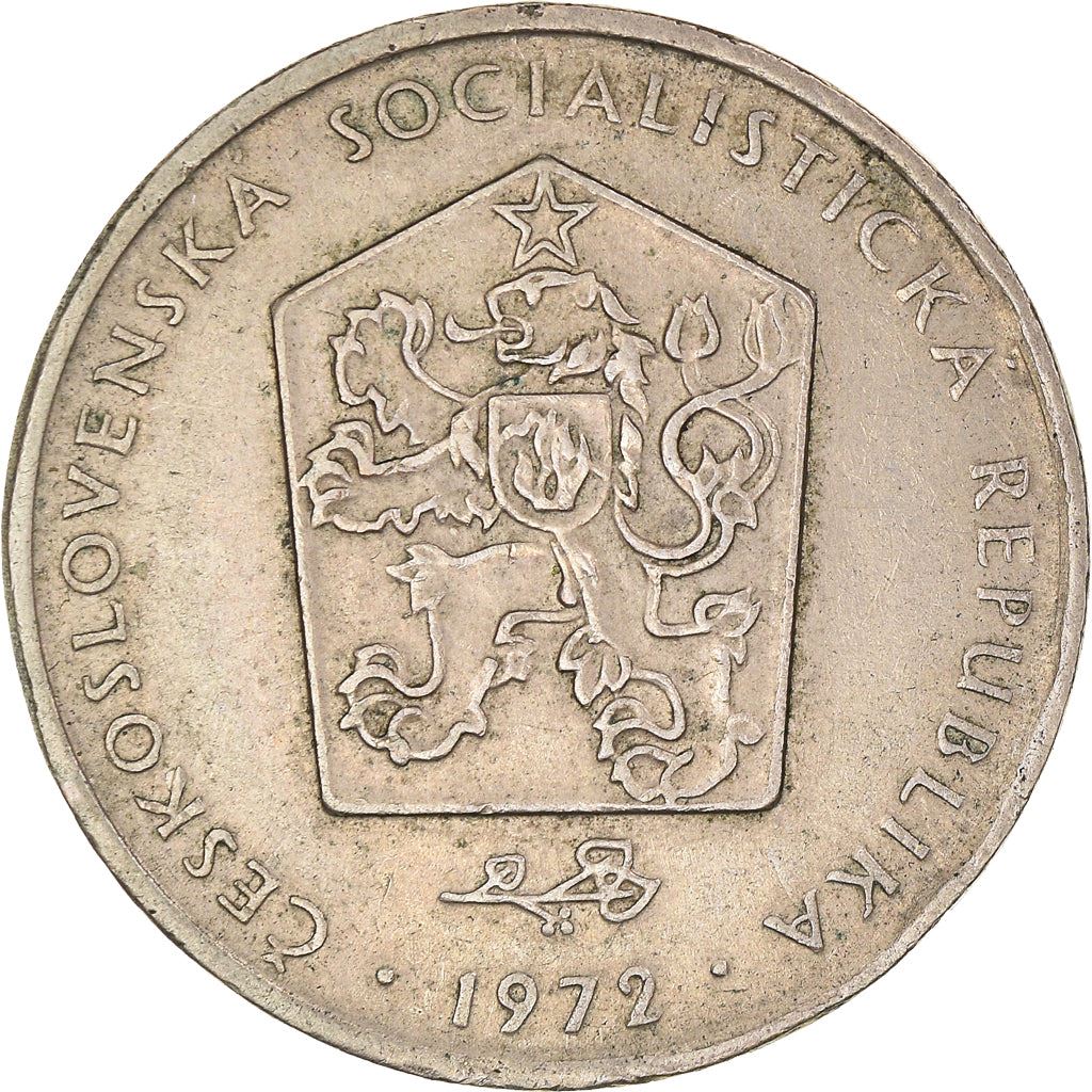 Czechoslovakia 2 Koruny Coin | Hammer | Sickle | Star | Linden Leaf | KM75 | 1972 - 1990