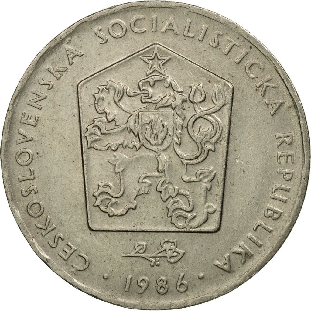 Czechoslovakia 2 Koruny Coin | Hammer | Sickle | Star | Linden Leaf | KM75 | 1972 - 1990