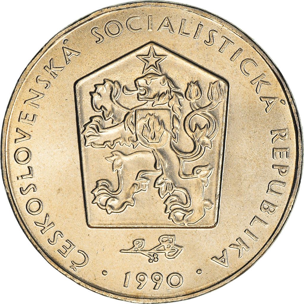 Czechoslovakia 2 Koruny Coin | Hammer | Sickle | Star | Linden Leaf | KM75 | 1972 - 1990